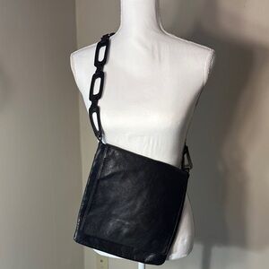 Elegant Black Leather Crossbody Bag